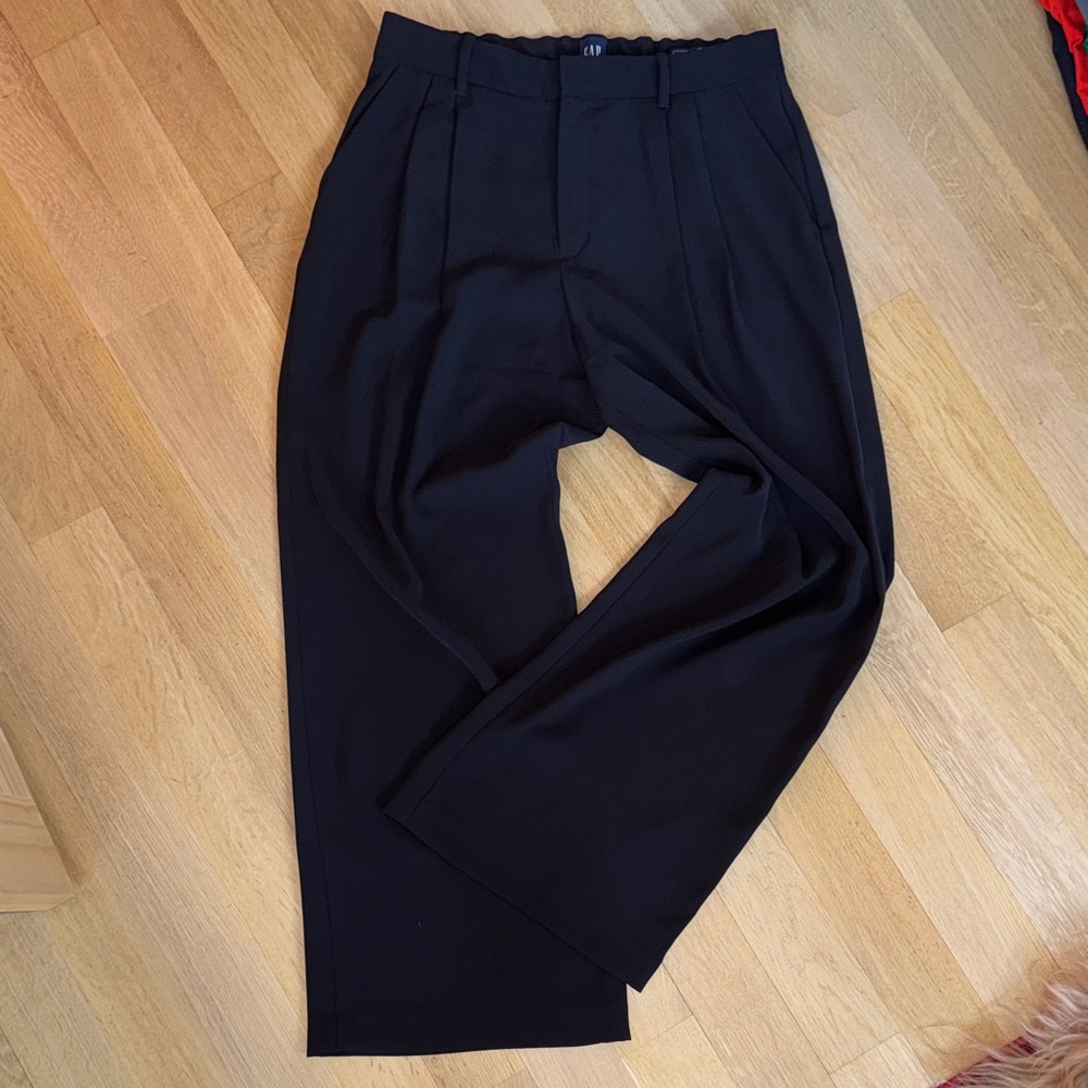 GAP Black Wide Leg Pleated Trousers